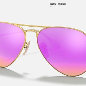 NIB - Ray-Ban AVIATOR FLASH LENSES